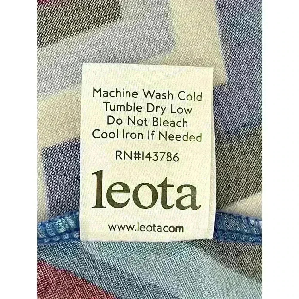 Leota Sz S Petite Perfect Wrap Dress Knit Navy Print 3/4 Slv Work Comfy Casual - Picture 16 of 16